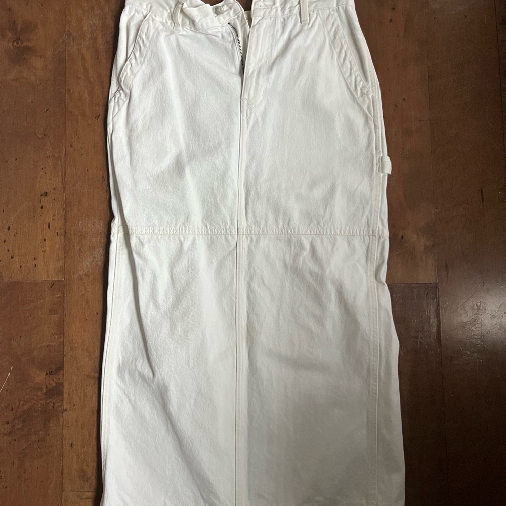 Madewell White Denim Maxi Skirt